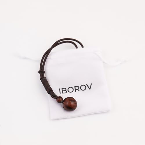 Natural Tiger Eye Stone Bead Pendant Necklace for Healing and Protection Crystal Necklace for Men and Women Adjustable - color: Red Tiger Eye