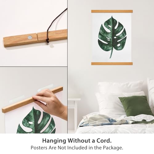 Magnetic Poster Hanger Frame, 12 Inch, Teak Wood, Fits 12x16 12x18 12x24 Prints, N52 Magnets, Clean Wall Display for Posters, Maps, Canvas & Diamond Art - color: Teak, size: 12 Inch