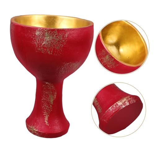 Amosfun 1pc Holy Cup Resin Goblet for Altar Decoration Ceremonial Sacrifice Tool Elegant Tabletop Religious Ornaments for Worship Use