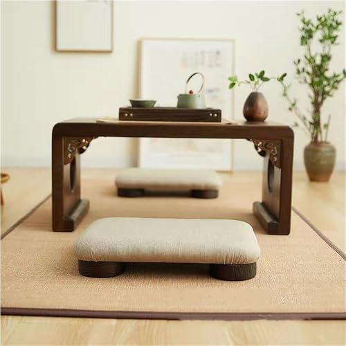 Tatami Low Stool, Wooden Footstool, Compact Meditation Chair, Small Bench for Floor Sitting and Low Tables