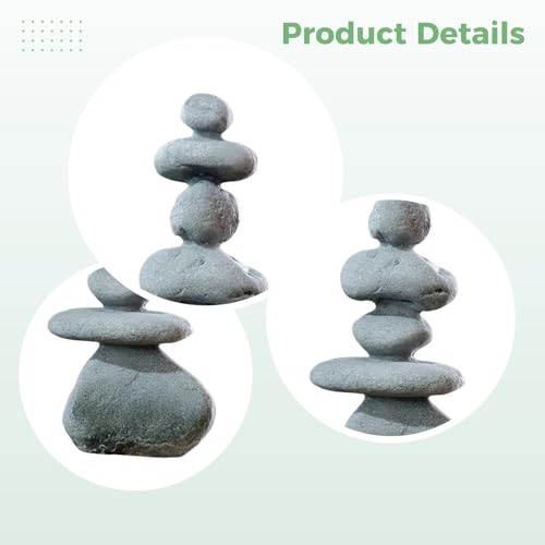 Seven-Star Gray Stone Zen Garden Decor, Stacking Stone Sculpture for Mini Sand Table, Ideal for Bonsai and Floral Art, Suitable for Karesansui Micro Landscape