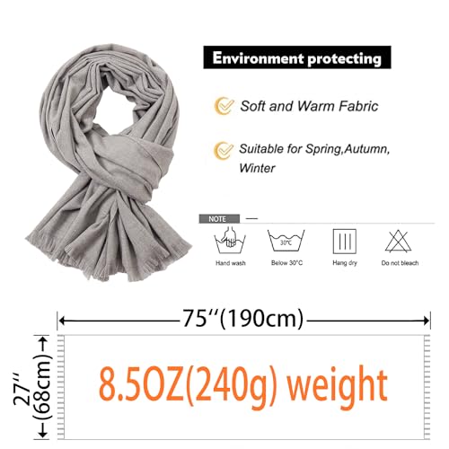 Shawl Wraps for Women Pashmina Shawls and Wraps for Evening Dresses Large Soft Scarf Winter Scarf Wedding Shawl… - color: Light Grey