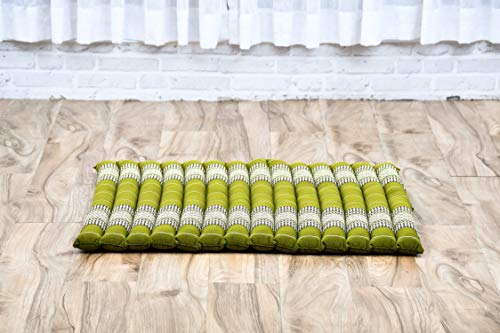 Leewadee Zabuton Seating Cushion – Square Floor Seat for Meditation Exercises, Light Yoga Mat Filled with Kapok - color: Sf17 - Green