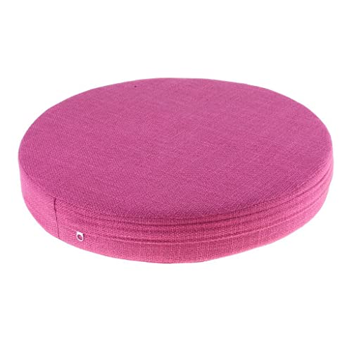 6cm Portable Round Yoga Meditation Cushion - Weight Breathable Linen, Perfect for Home and Outdoor Exercise - Rose
