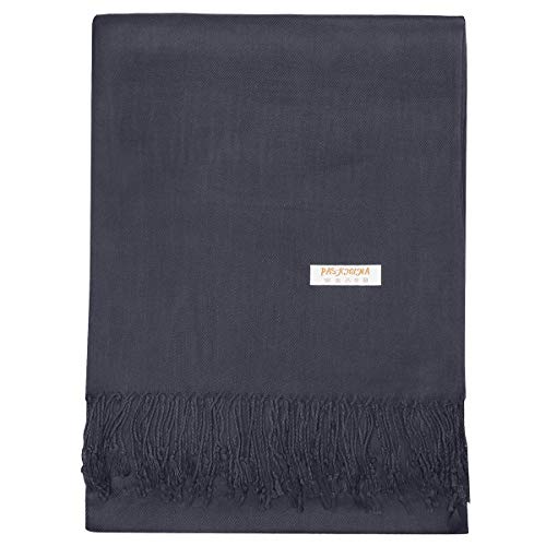 Falari Women's Soft Solid Color Pashmina Shawl Wrap Scarf, for Wedding, Bridesmaid Gifts, Evening Dress - color: Charcoal Grey