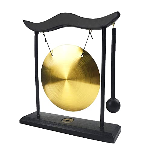 Hooshing Brass Feng Shui Gong Desktop Zen Art Home Decor Housewarming Blessing Gift - style: Simple Design