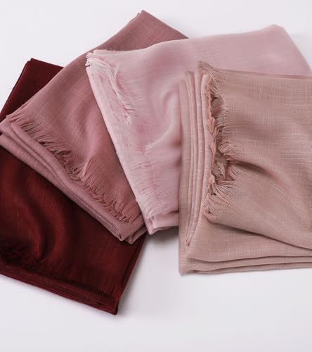 Women's Cotton Scarves Lady Light Soft Fashion Solid Scarf Wrap Shawl - color: Sweet Potato Purple 11