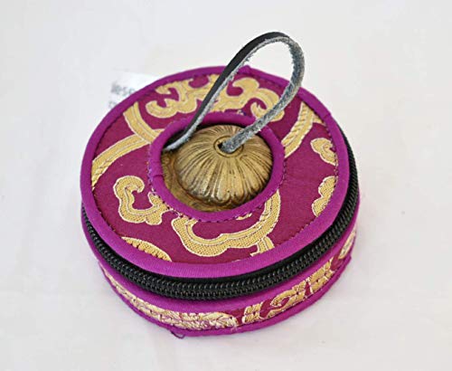 Tingsha/Tibetan Meditation Bell/Finger Cymbals with free Silk Case by Nepalese Handicraft Zone (2.8" Bronze Dragon)