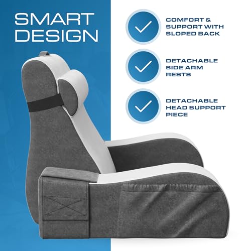 Kolbs Bed Wedge Pillow for Sleep Apnea, Acid Reflux, and Back Pain Relief, with Chic Jacquard Cover - Headboard Wedges for Sleeping (19" Wedge Reading - Grey) - size: 19" Wedge Reading - Grey