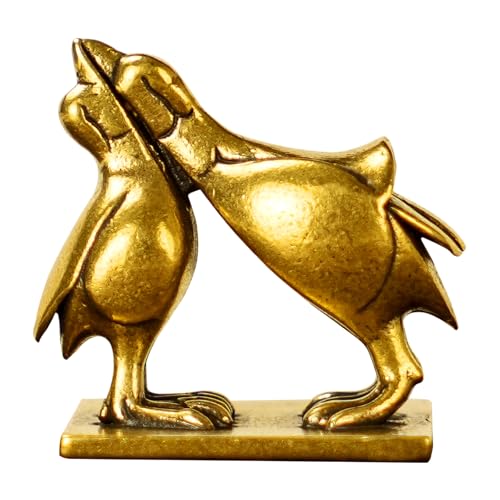 CHOVY Kiss of Balance Brass Sculpture - 100% Solid Brass Twin Birds Yin Yang Statue, Parallel Beaks Harmony Art for Couples, Meditation & Zen Decor, Unique Gift for Soulmates & Spiritual Seekers