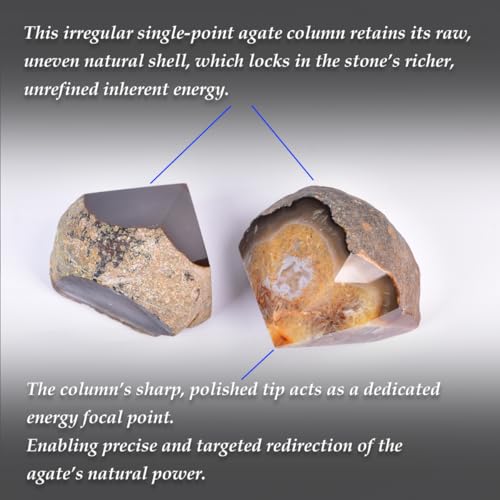 Natural Agate Wand Stabilizer Stone Medium Irregular Pillar 1.1-1.7Lbs for Spiritual Grounding Feng Shui Astrology Altar - color: Natural, size: 1.1-1.7 Pound