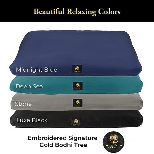 Organic Meditation Mat Zabuton/Floor Pillow - 3 & 4 Inch Thickness Options - Prevents Knees & Legs Pain