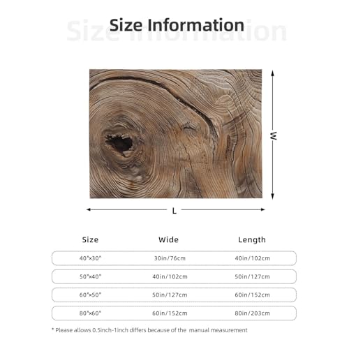 Wood Grain Prints Throw Blanket (280g Flannel) Anti-Pilling Warm Fuzzy Blankets for Bed Sofa Couch Travel 50x40 Inch - color: Wood Grain, size: 50x40 Inch
