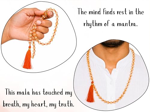Amazing Gemstone Citrine Mala - Knotted - color: Citrine, style: Knotted