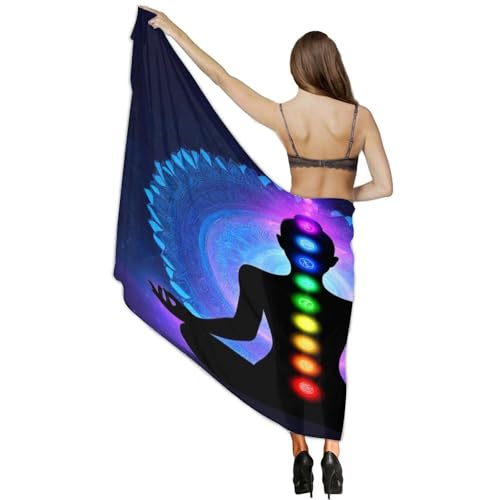 Fashion Travel Swimwear Bikini Wrap All Seasons Chiffon Scarf Beach Yarn Shawl - color: Color972