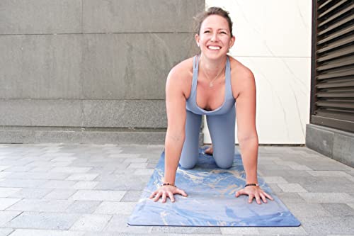 Shakti Warrior Suede yoga mat - Premium Printed Natural Eco-friendly Non-Slip Mat Great for Hot Yoga, Pilates, Workouts (72 inch x 24 inch x 3mm thick)