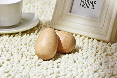 4 Pcs Musical Hand Percussion Instrument Set, Includes 1 Pair 8 Inch Rhythm Sticks Wood Claves and 1 Pair Wood Egg Shakers for Kids
