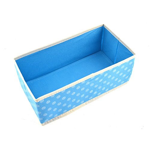 Ruilogod Fabric Rectangular Dot Pattern Household Bedroom Storage Bag Organizer Blue White (id: 7c3 099 649 152 94b