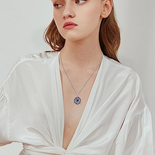 Evil Eye Necklace for Women 925 Sterling Silver, Protection Necklace with Blue Evil Eye Charm, Evil Eye/Lotus Pendant Jewelry, Birthday Christmas Gifts for Her - style: Blue Evil Eyes 11