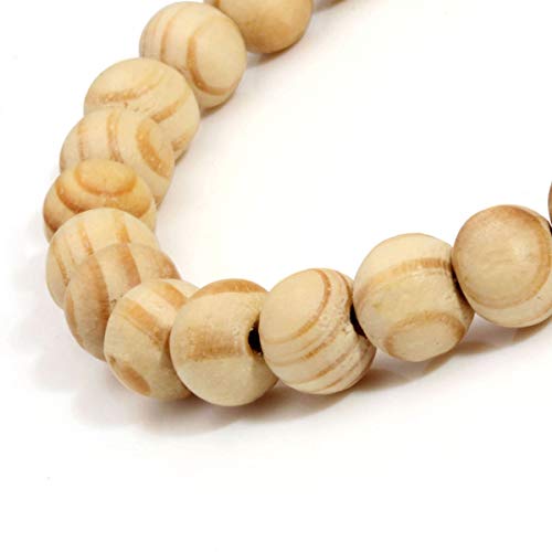 Eigso Wood Bead Bracelet Lava Rock Stone Beads Diffuser Bracelet Gemstone Aromatherapy Bracelet for Men Women - color: B: 3Pcs
