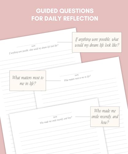 Lamare Guided Journal for Women with Prompts - One Question a Day Reflection Journal Prompts for Healing, Gratitude, and Mindfulness - Self Care Routine & Mental Health Gift - Taupe - color: Taupe