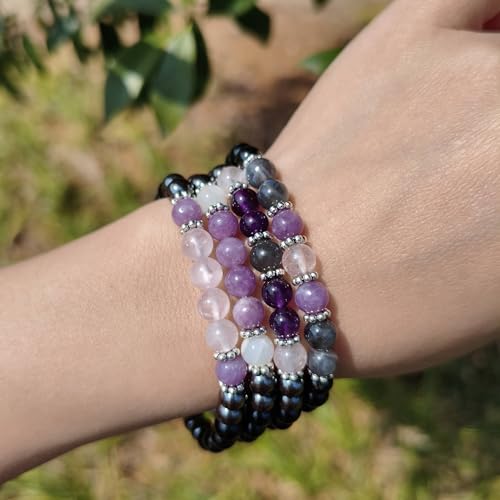 Anxiety Relief Empath Protection Healing Stone Bead Bracelet New Beginning Transformation Grief Support Jewelry Halloween Christmas Day Gifts For Women