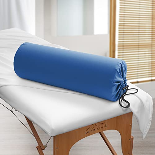 Saloniture Microfiber Cylinder Pillow Case Cover for Massage Table Bolsters - 30 x 9 Inch with Drawstring Closure, Navy - color: Navy