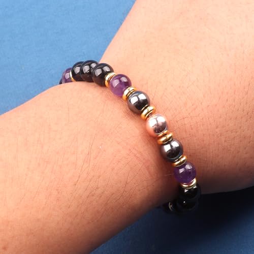 KSQS Healing Stone Bead Bracelet for Women, Natural Gemstones Balance Protection Bracelet, Spiritual Crystal Beads Bracelet Anxiety Relief with Meaning Card - style: Empath