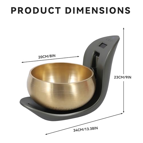 Automatic Tibetan Singing Bowl – Hands-Free Sound Healing Meditation Bowl, Auto-Striking Resonant Tibetan Sound Bowl for Yoga, Mindfulness, Energy Healing, Deep Relaxation & Sleep
