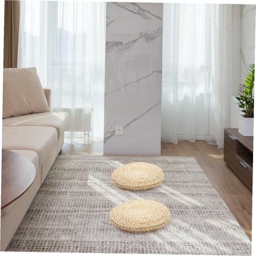 1Pc Thicken Woven Meditation Mat Round Corn Husk Cushion for Yoga Meditating Comfortable and Floor Pad Chic Design for Home Use