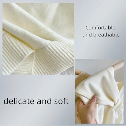 Sweater Shawl Wraps for Women Fashion Knitted Shoulder Shawls Ponchos Casual Sweaters Scarf Cape Wraps with Sleeves - color: 05 White