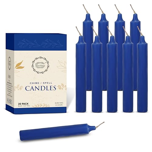 Raajsee Unscented Mini Taper Candles Pack of 20, Royal Blue | 5 Inches (H) Dinner Candle Sticks| Smokeless, and Dripless| Paraffin Wax with Cotton Wicks | Long Burning Time - color: Royal Blue, size: 5 Inch - Pack of 20