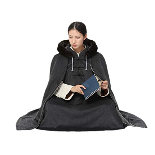 DGXIN Winter Velvet Zen Practice Meditation Cloak 100cm - color: Grey
