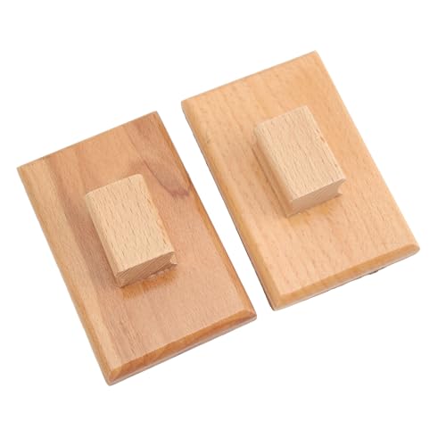 Wood Sand Blocks, 10x6cm Premium Beech Wood Musical Sand Block, Rhythm Blocks with Sandpaper Surface 1 Pair for Home Kindergarten Dance Class