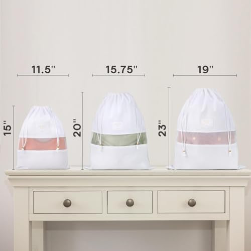Hayden Hill Luxury Organic Cotton Dust Bags For Handbags - 3 Pack Mixed Sizes - Purse Storage, Shoe Bags and Handbag Protectors For Closet - Certified Carbon Neutral - style: Mixed Size