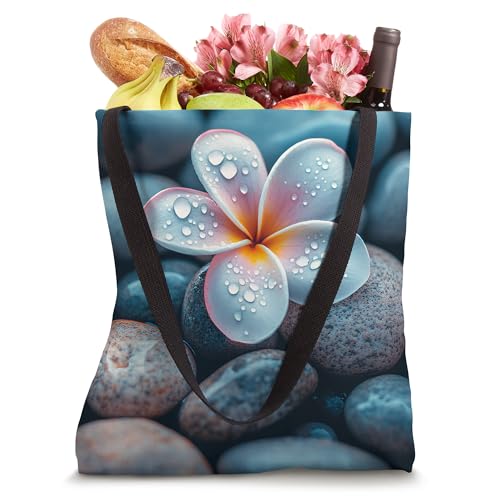 Pebble Rock with Flower Yoga Meditation Tote Bag