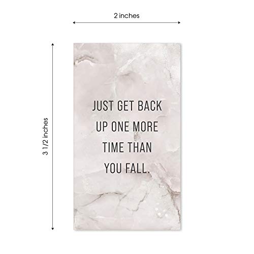 Marble Quartz Daily Gratitude Cards / 50 Motivational Kindness Cards / 25 Inspirational Quote Card Designs / 2” x 3.5” Uplifting Flat Business Card Pack - color: Marble