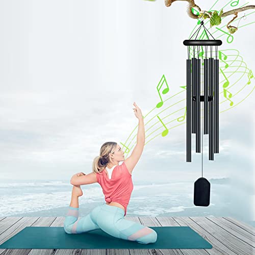 Garden Wind Chimes with 6 Aluminum Alloy Tubes and Hook,Memorial Wind Chimes for Home Decor Garden Patio Outdoor