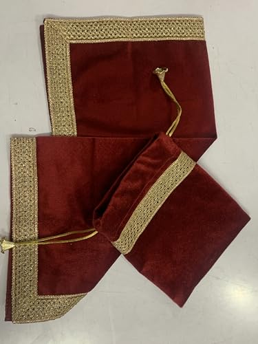 SMMS Spiritual Velvet Table Cloth Altar Tarot Spread (Maroon, Small- 46cm*46cm/ 18inch*18inch) - color: Maroon, size: Small- 46cm*46cm/ 18inch*18inch