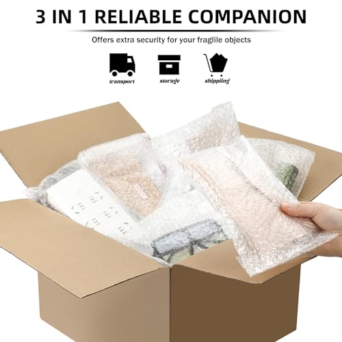 Frienda 300 Pcs Clear Self Sealing Bubble Cushion Bags Double Wall Bubble Pouch Bag Plastic Shockproof Protective Packing Bags for Small Business Moving Shipping Packaging Storage(6" X 10") - size: 6" X 10"