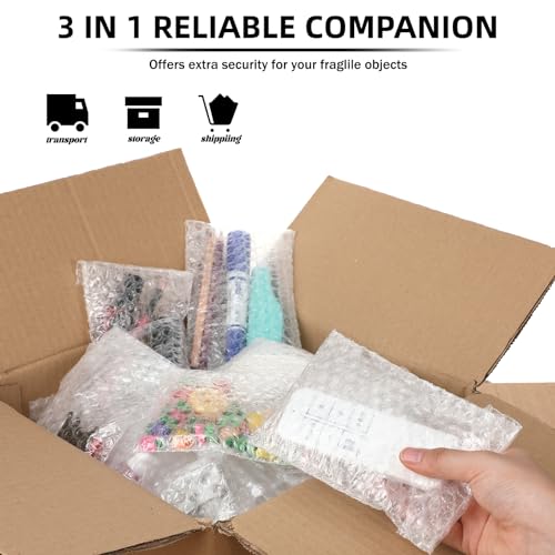 Frienda 300 Pcs Clear Self Sealing Bubble Cushion Bags Double Wall Bubble Pouch Bag Plastic Shockproof Protective Packing for Small Business Moving Shipping Packaging Storage(4" X 6") - size: 4" X 6"