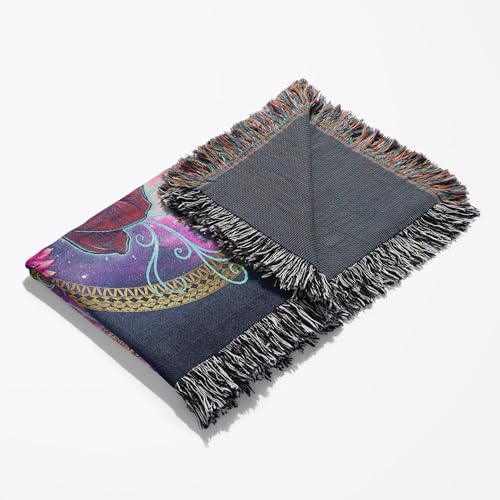 3dRose Buddhist Monk Meditating with Lotus Woven Blanket