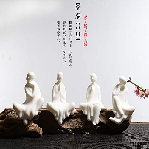 KJYHXX White Ceramic Little Monk Furniture Handmade Home Deco Creative Gift (Tranquillity) - color: Tranquillity