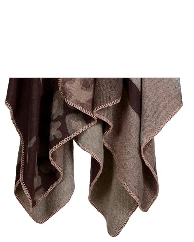 Women's Shawls and Wraps Open Front Poncho Cape Winter Sweater - color: M1-tawny