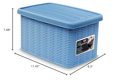 Stefanplast Elegance Storage Box, Aviation Blue, 19 x 29 x 16 cm - color: Aviation Blue, size: 19 x 29 x 16 cm