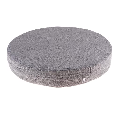 6cm Portable Round Yoga Meditation Cushion - Weight Breathable Linen, Perfect for Home and Outdoor Exercise - Gray