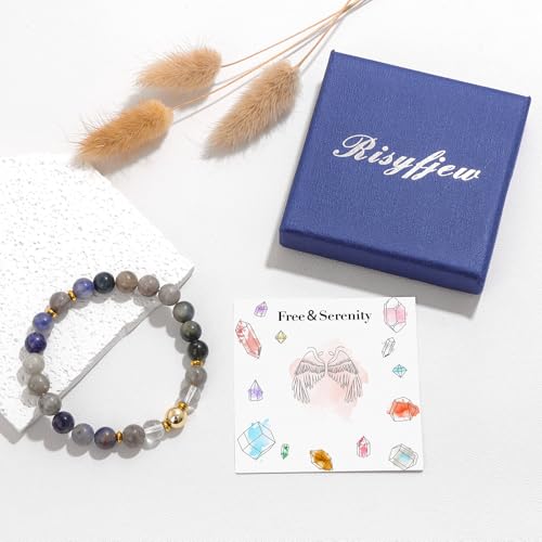 Natural Healing Crystal Bracelet for Wome Anxierty Protection Bracelet Good Luck Jewelry Gift