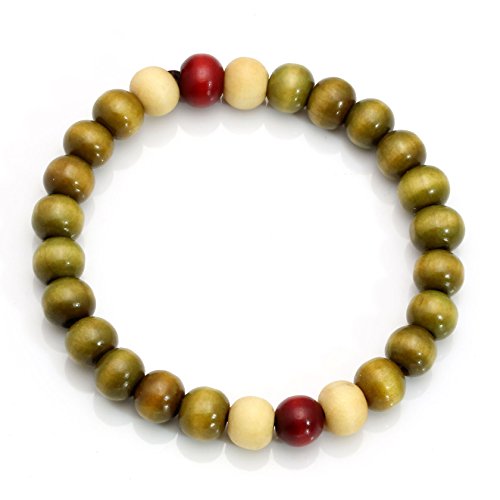 MILAKOO 4Pcs 8mm Wood Beaded Bracelet for Men Buddha Bracelet Elastic Rope