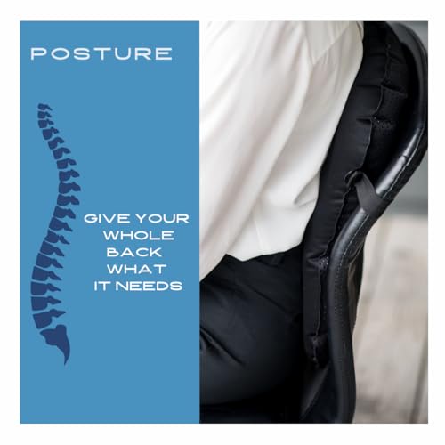 Lumbar Pillow - Inflatable Lumbar Pillow for Airplane Travel - Ideal Back Cushion or Lumbar Support Pillow to Keep You Comfortable While Sitting