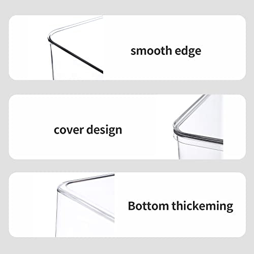 Storage Boxes, 5 Packs Transparent Food Organizer, Stackable Lidded Storage Bins (3 XL + 2M) - size: 3XL+2M